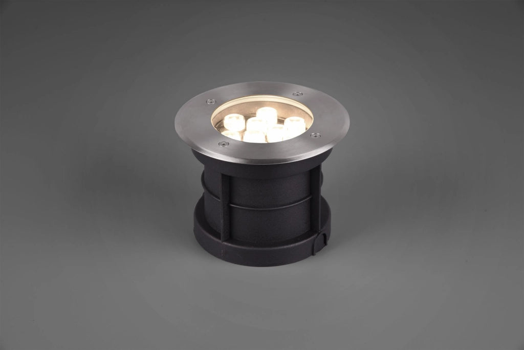 BELAJA FARO SEGNAPASSI INCASSO CARRABILE LED DA ESTERNO TONDO ACCIAIO SATINATO MAX 2.000KG IP65 D.17CM 3000k 900lm 8W