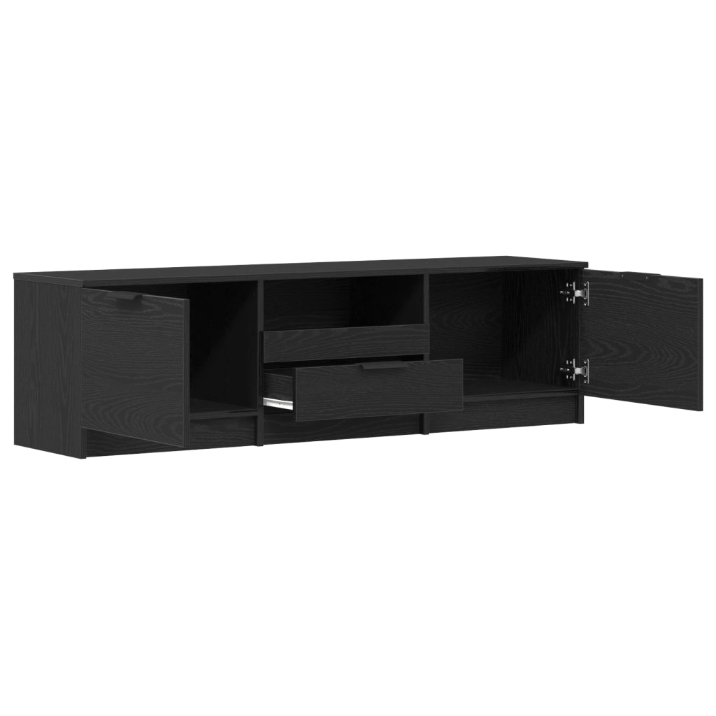 Mobile TV  - Rovere Nero - 140x35x40 cm - Realizzato in Legno Ingegnerizzato
