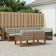 Set di divani da esterno 8 pz Naturale e Grigio chiaro 3382639