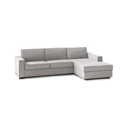 Divano fisso Ametrino, Divano ad angolo, Made in Italy, SofÒ  Soggiorno con, penisola contenitore Destra, con Braccioli standard, cm 280x95h90, Grigio