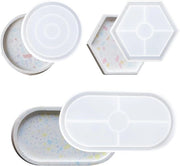 Onderzetters dienblad harsmallen 3 pezzi - DIY theeblad harsvormen fruitbakjes - accessori per la decorazione della casa - harsvormen siliconen in diverse forme (3 pezzi)