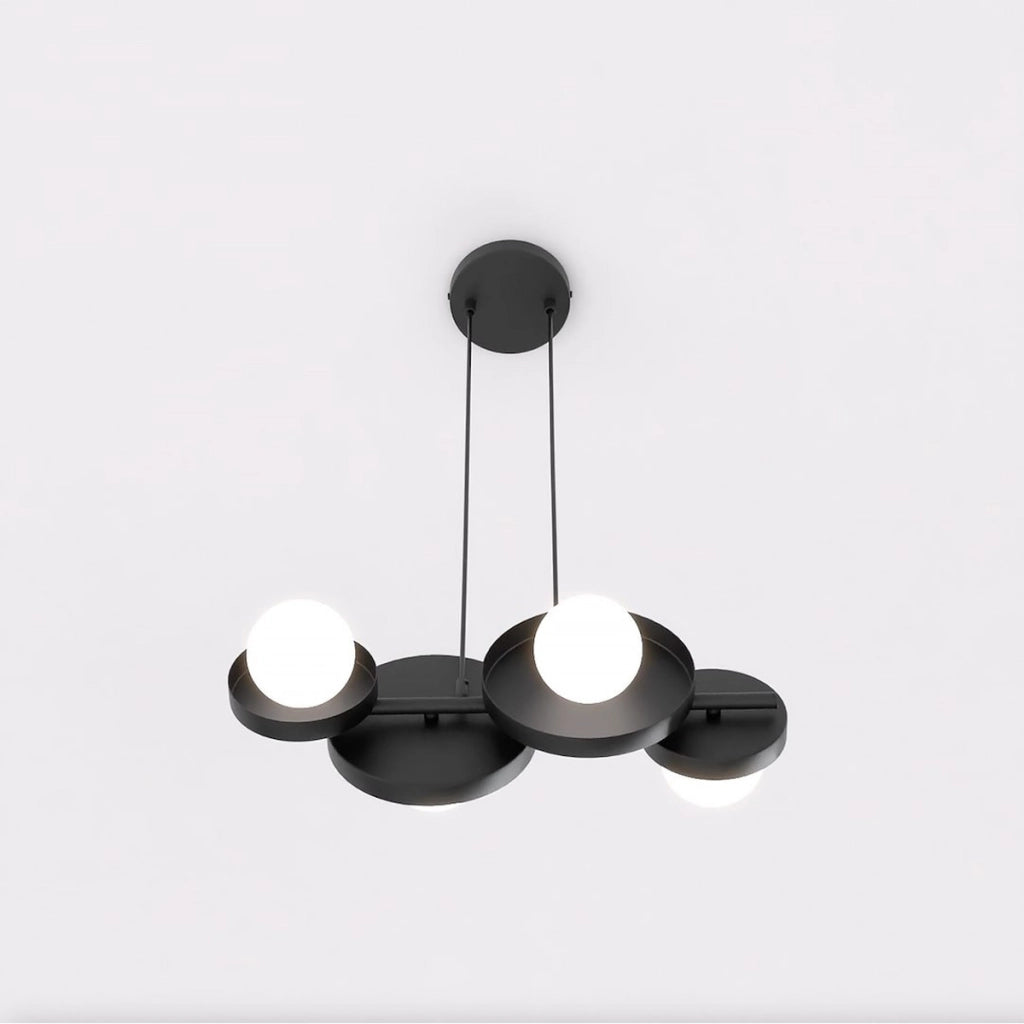 Lampada a sospensione Model in acciaio nero con sfere luminose