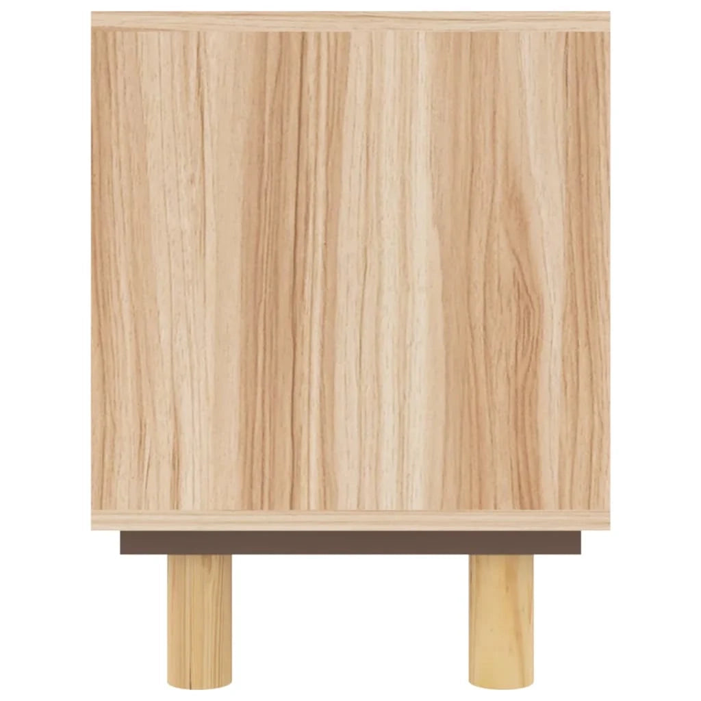 Mobile TV multimediale scaffale TV credenza TV sala da pranzo soggiorno camera da letto 80 x 30 x 40 cm legno di pino massiccio e rattan marrone naturale 02_0026223