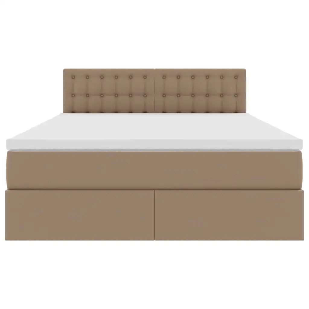 Letto con contenitore e LED con led Cappuccino 140 x 190 cm 3371032