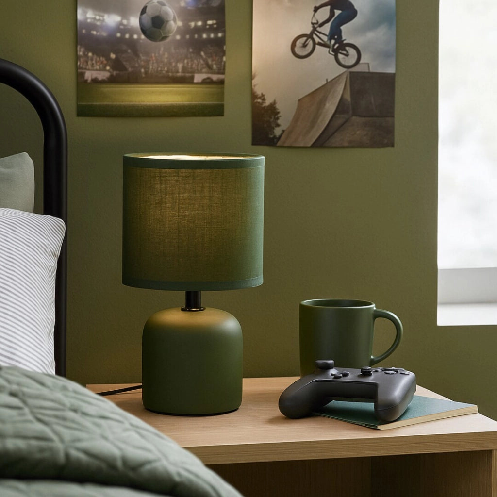 Lampada da tavolo Daphni verde ceramica 1xE14 Rabalux