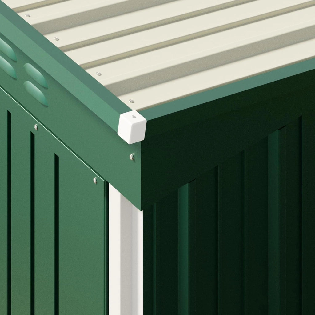 Casetta per attrezzi in metallo,Capanno per Attrezzi da Giardino in Metallo con Ripiani Regolabili, Tetto Inclinato, Prese d'Aria,per Prato, Patio e Cortile180x162x95 CM,Verde
