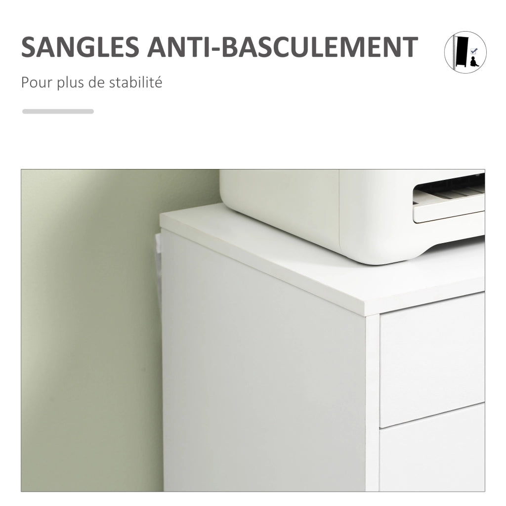 Scrivania con cassetti ¨C zephmum ¨C mobile organizzatore con 7 cassetti, bianco