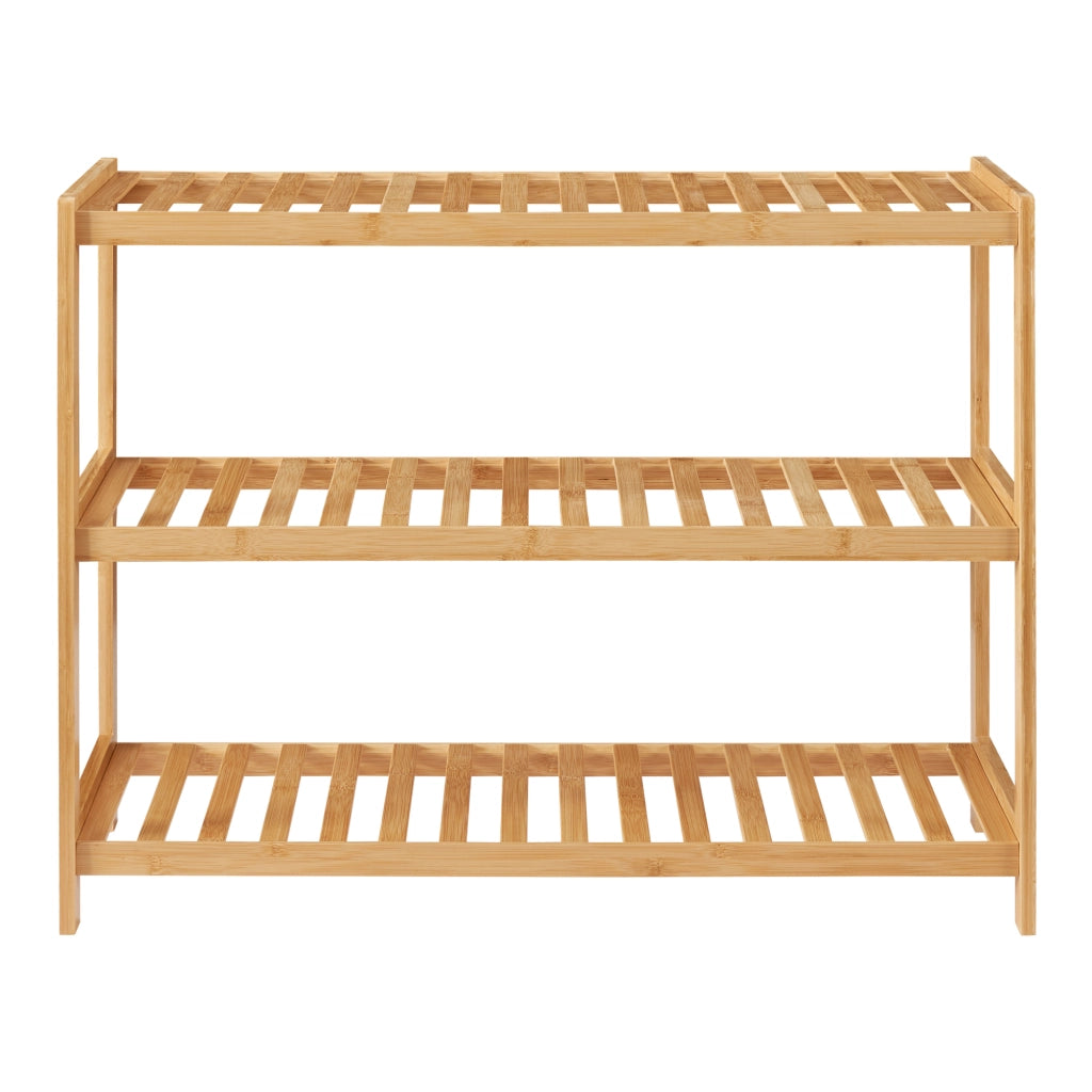 Scarpiera Dammfleth con 3 Ripiani 55 x 67,5 x 27 cm Bambù Naturale [en.casa]