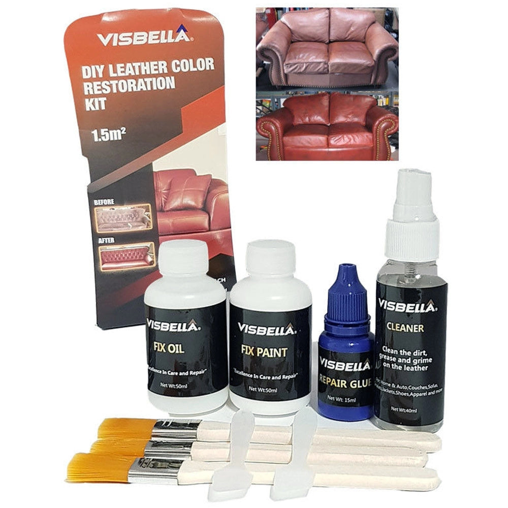 Trade Shop - Kit Restauro Pelle Divani Scarpe Interni Auto Ripara Ravviva Cuoio Visbella -