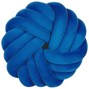 Cuscino Nodo Velluto Blu 30 x 30 cm Legato Peluche Decorativo Moderno