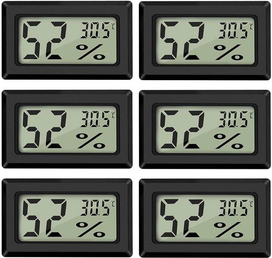 Termometro e Igrometro Digitale - 6 pezzi Monitor Temperatura e Umidità per Uso Interno