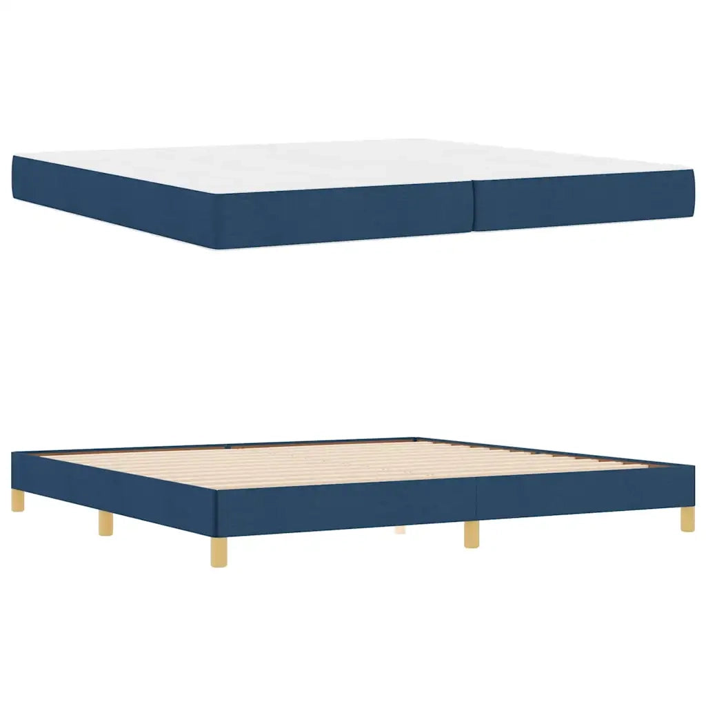 vidaXL Letto a molle Blu e Marrone 200 x 200 cm