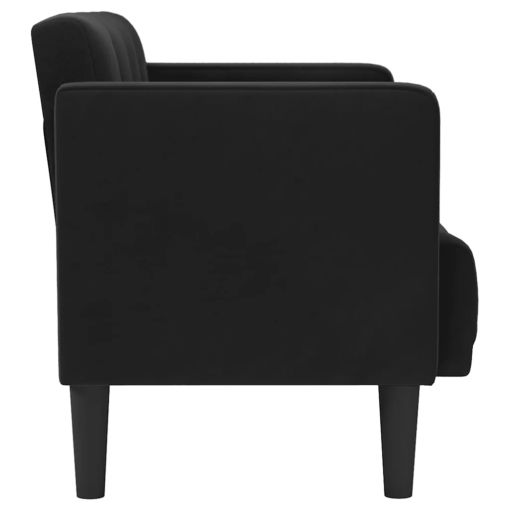 Divano Divanetto Nero 111 cm in Velluto 4100574