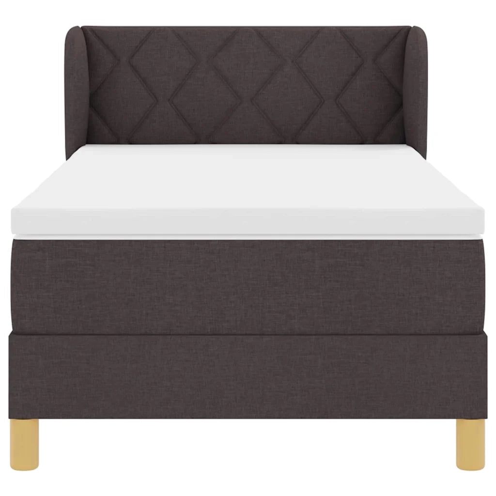 Letto a molle con materasso Marrone Scuro 90 x 200 cm Tessuto 3340258