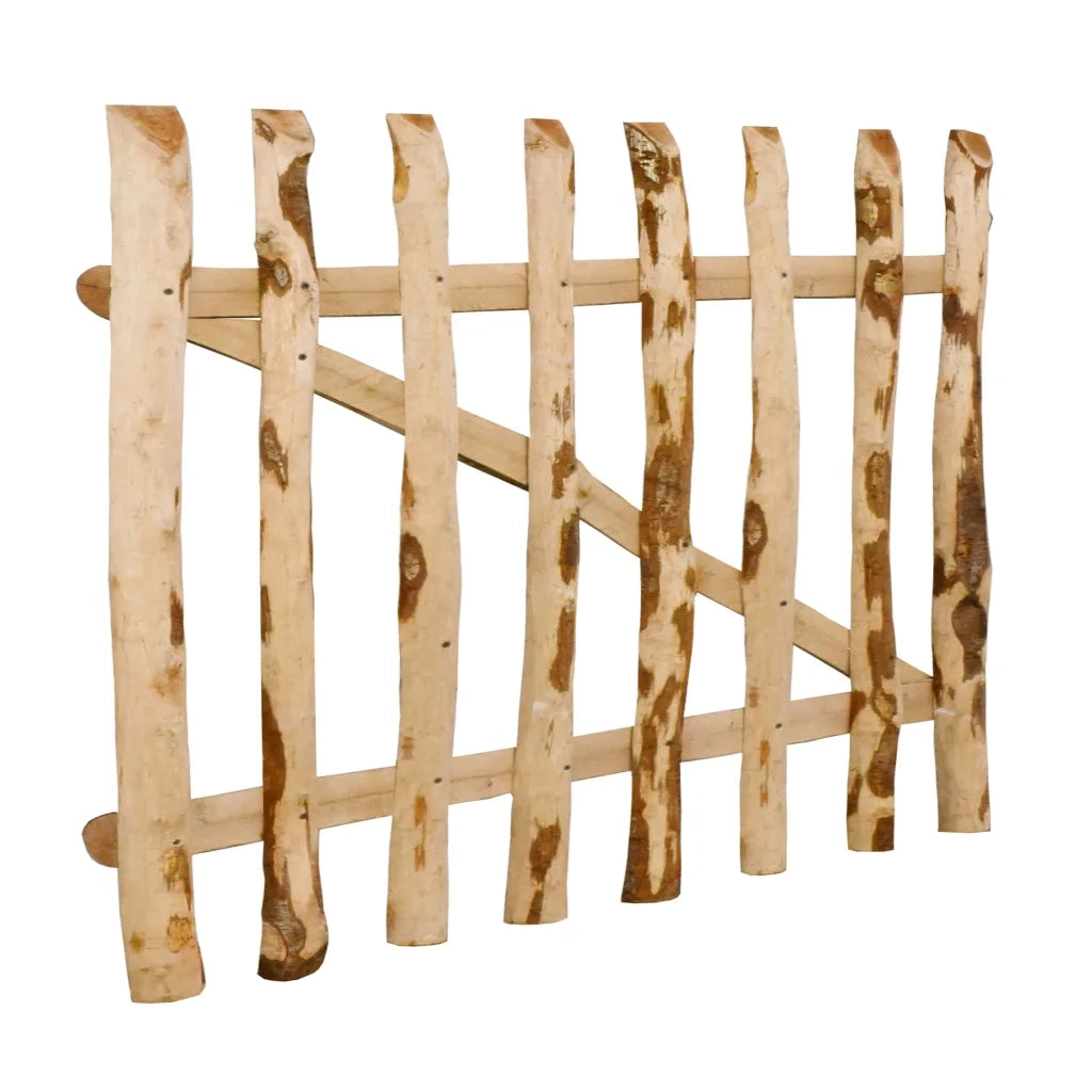 Cancello Singolo per Recinzione in Legno di Nocciolo 100x60 cm 142589