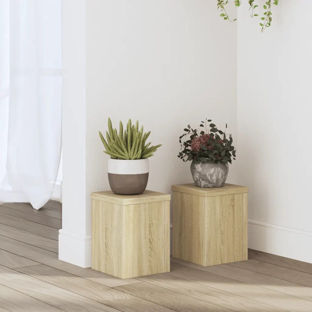 Supporti per piante | Sostegno per piante 2 pz Rovere 15x15x20 cm in Multistrato