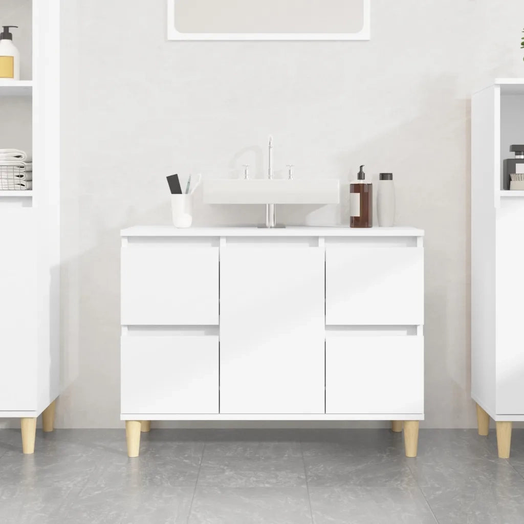 Mobile Lavabo | Armadio Lavabo Bianco 80x33x60 cm in Legno Multistrato
