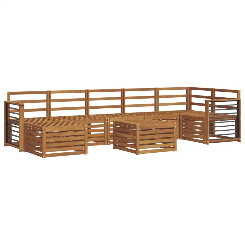 Set divani 8 pcs Naturale Legno di Acacia Massello