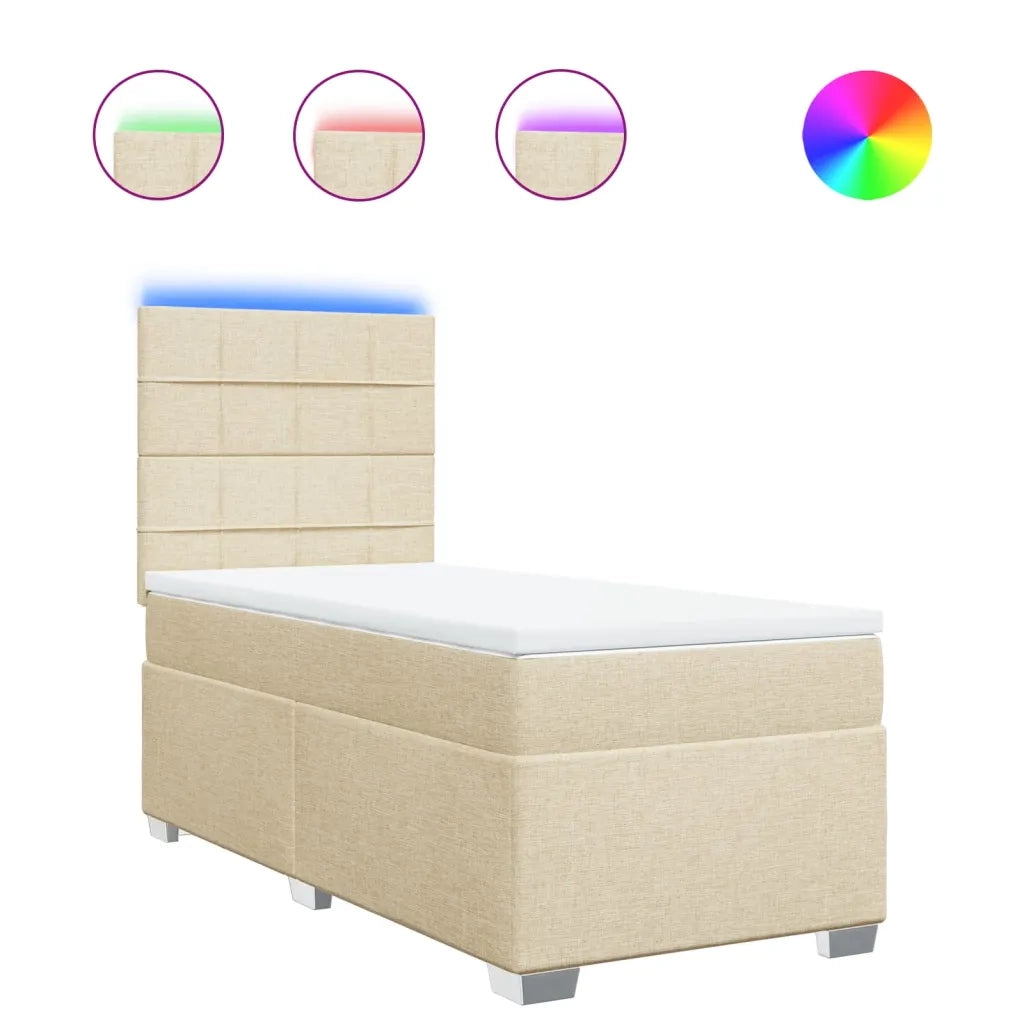 Giroletto a Molle con Materasso Crema 100x200 cm in Tessuto 3292704