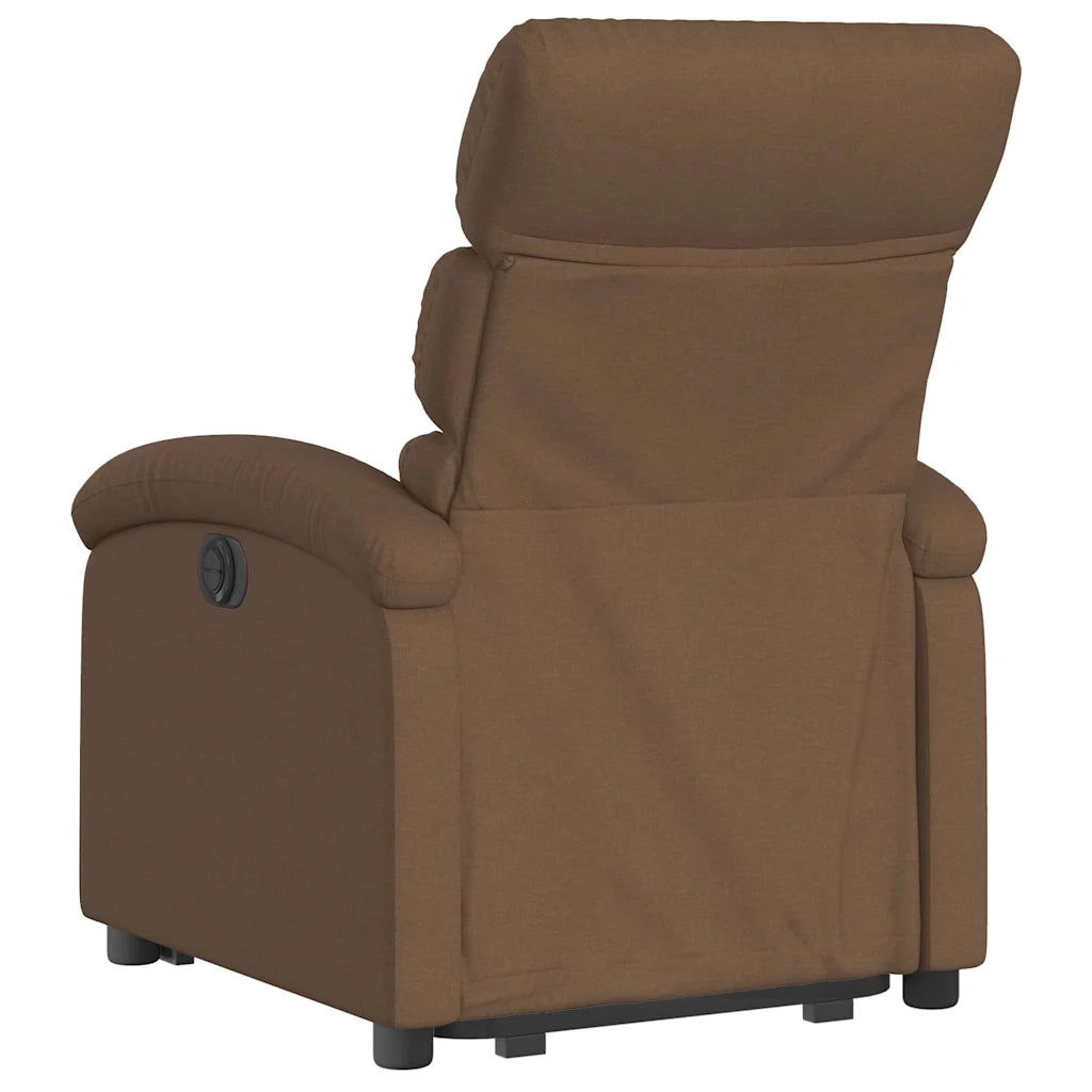 Poltrona Alzapersona Reclinabile Elettrica Marrone Tessuto 3204006