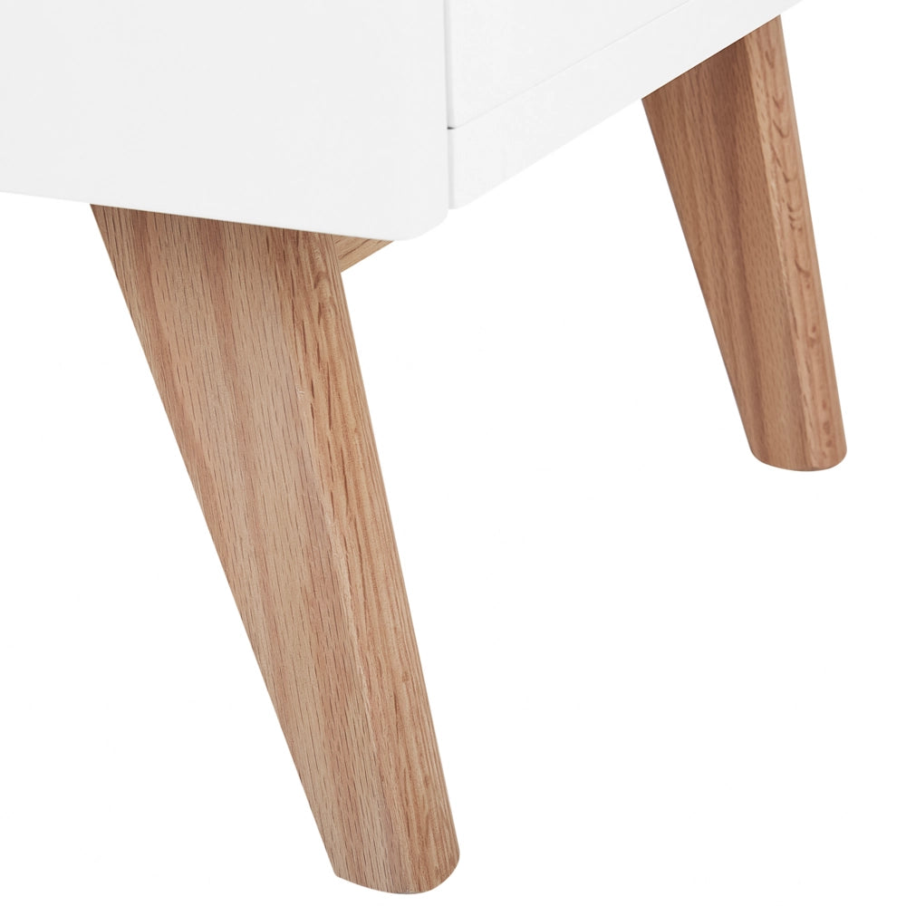 Madia credenza Bianca 2 Cassetti 2 Armadi Gambe Rovere Moderno Scandinavo