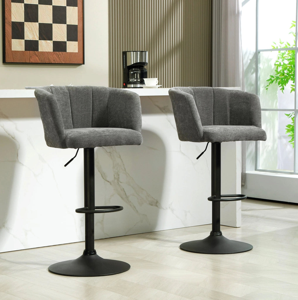Set 2 sgabelli da bar girevoli grigio scuro