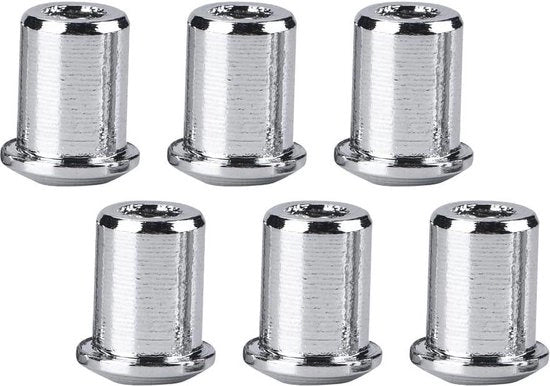 6 pezzi di manici di montaggio per chitarra elettrica basso (argento).