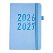Planner A5 per 2026 con copertina in pelle PU premium - con indice mensile - strumento per la gestione del tempo - libro di efficienza minimalista blu per aziende