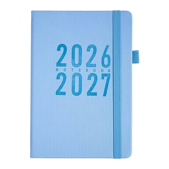 Planner A5 per 2026 con copertina in pelle PU premium - con indice mensile - strumento per la gestione del tempo - libro di efficienza minimalista blu per aziende
