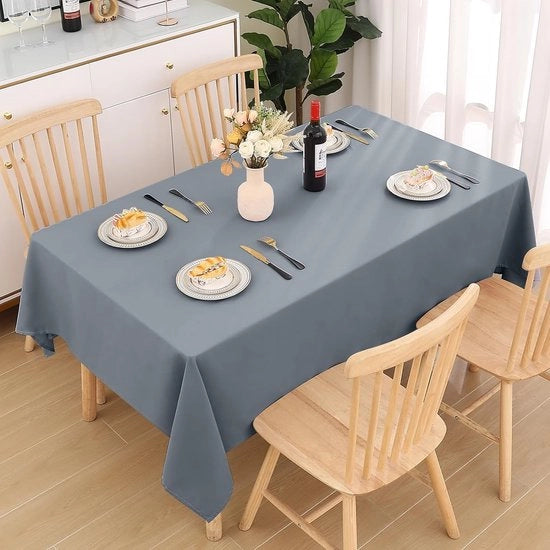 Tavolo in panno, lavabile, rettangolare, 100 x 140 cm, poliestere, idrorepellente, effetto lotus, tovaglie per tavolo, impermeabili, lavabili, tovaglie per tavolo per festa, cucina, grigio