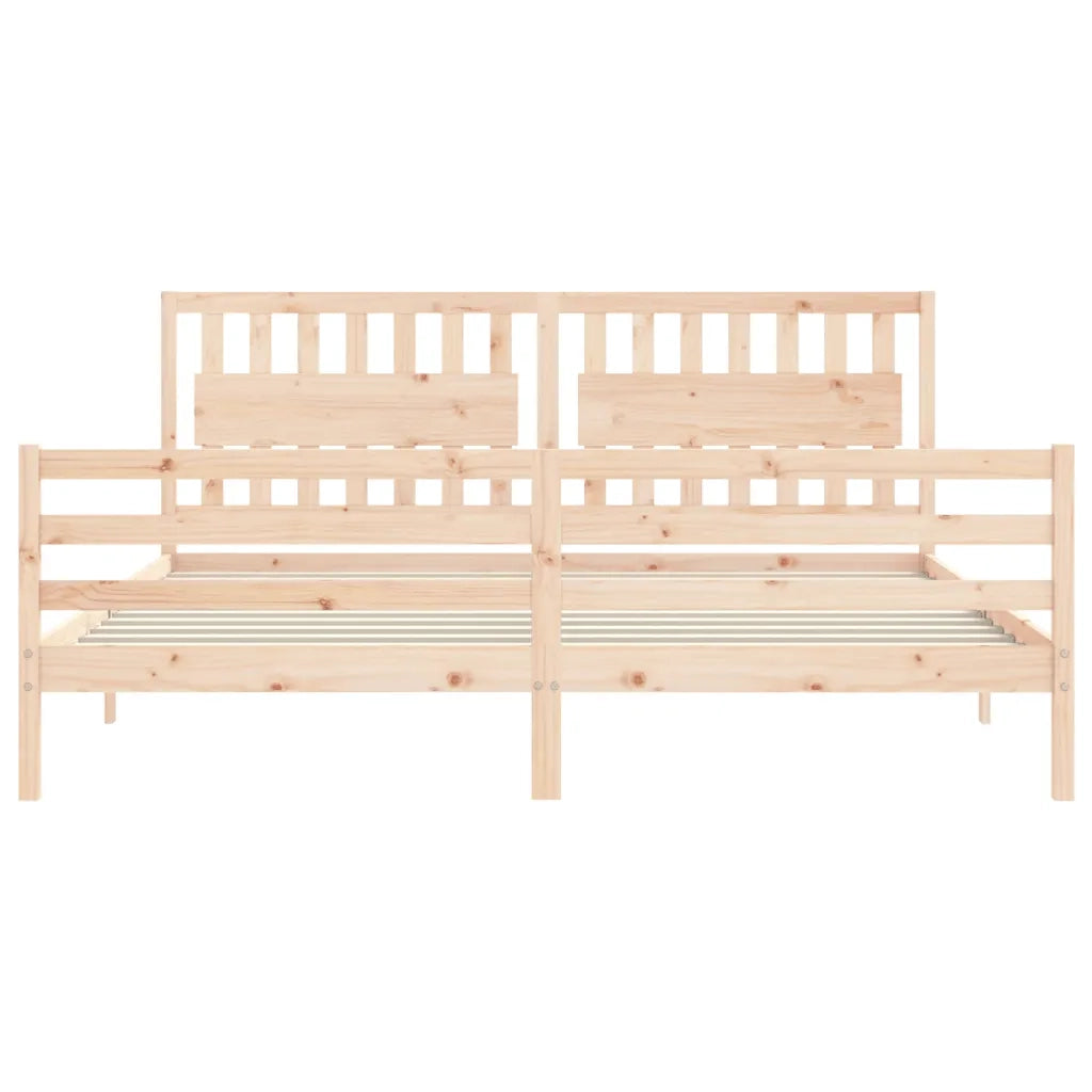 Giroletto con Testiera-Struttura Letto con testiera 200x200 cm in Legno Massello 394934