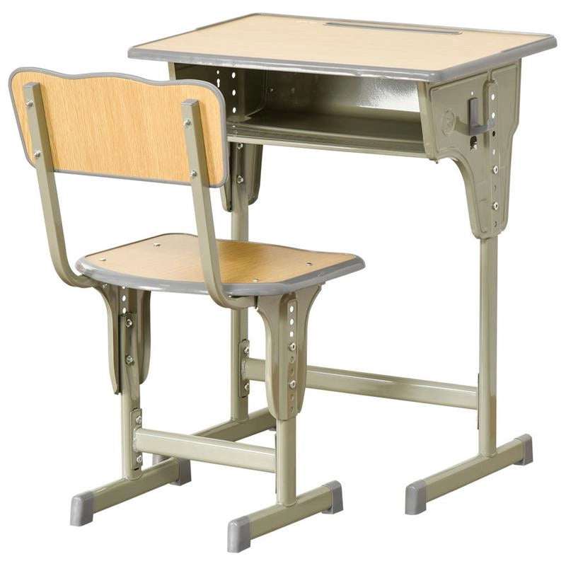 BANCO SCUOLA CON SEDIA PER BAMBINI 6-12 ANNI ALTEZZA REGOLABILE IN LEGNO