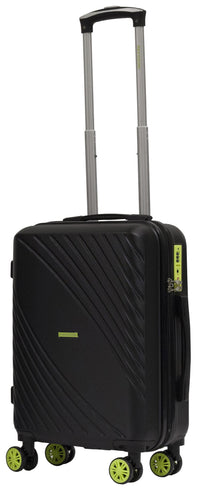 Set 3 Valigie Trolley Rigide in ABS 4 Ruote TSA Ravizzoni Fresh Nero e Giallo Fluo