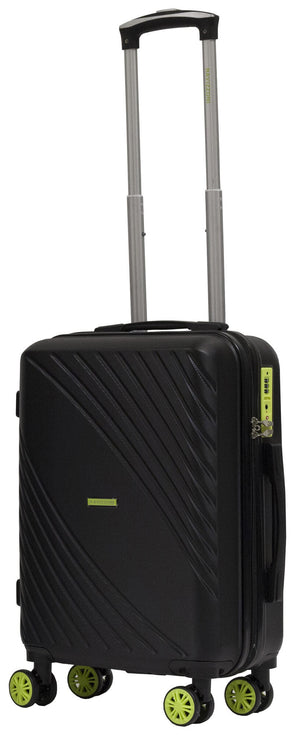 Set 3 Valigie Trolley Rigide in ABS 4 Ruote TSA Ravizzoni Fresh Nero e Giallo Fluo