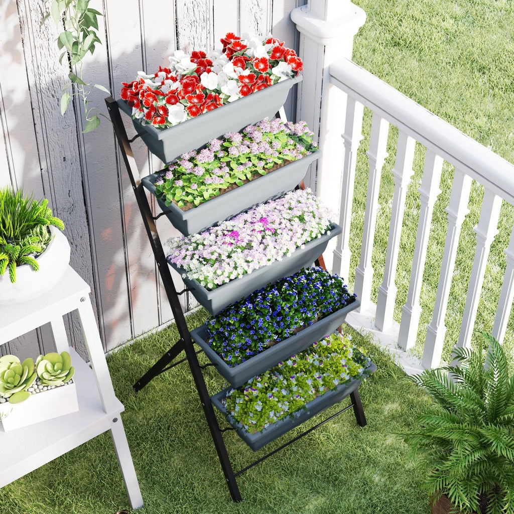 Giardino verticale 5 livelli ¨C zephmum ¨C acciaio grigio 88x40x80