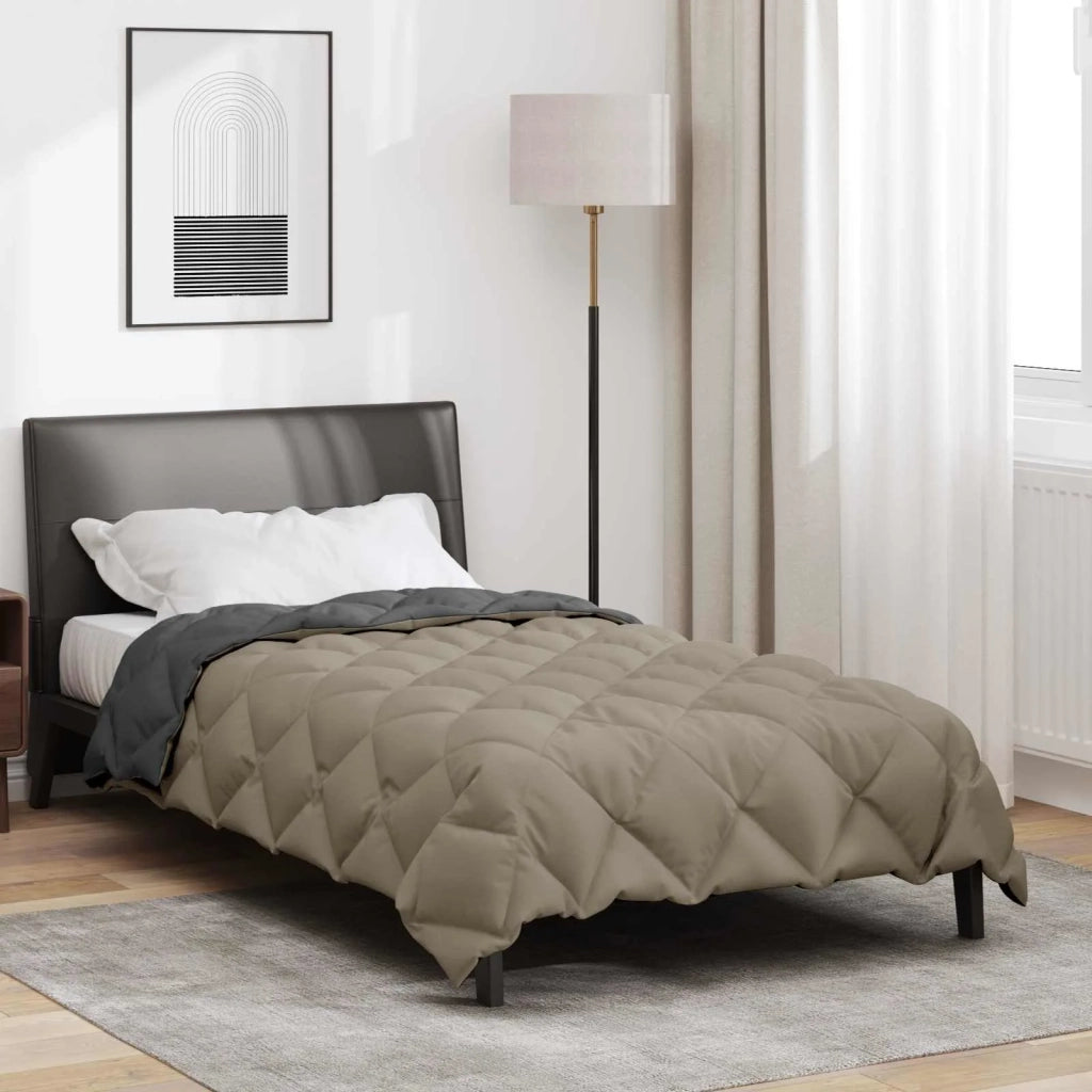 Piumone | Duvet Invernale Grigio chiaro e Antracite 135 x 220 cm