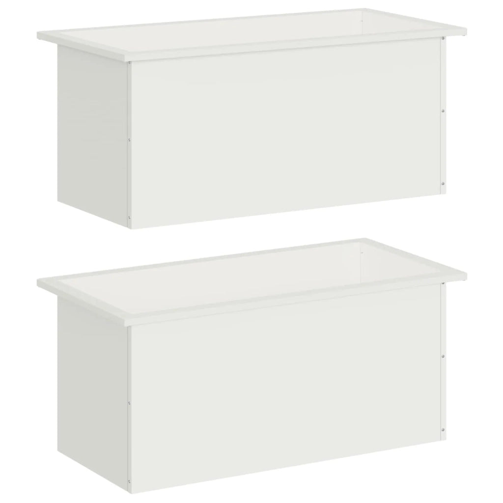 Fioriera da giardino con LED 2 pz Bianco 40 x 80 x 40 cm 8008157
