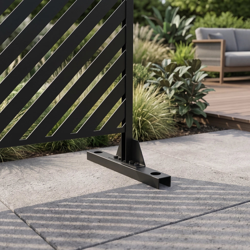 Pannello Divisorio Kekan con Struttura Decorativa in Acciaio 180 x 90 cm - Nero casa.pro