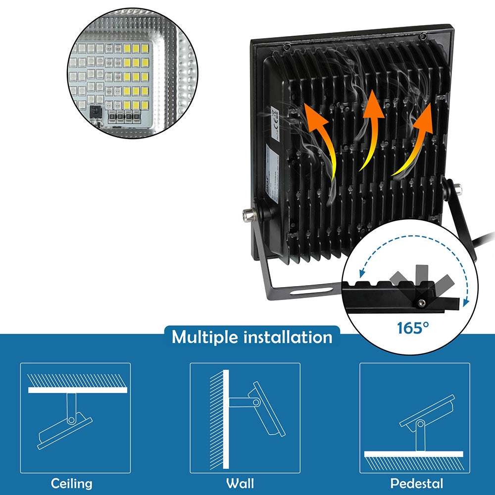Faro LED RGB 30W Luce Regolabile Esterno IP65 con Telecomando e Effetti Speciali