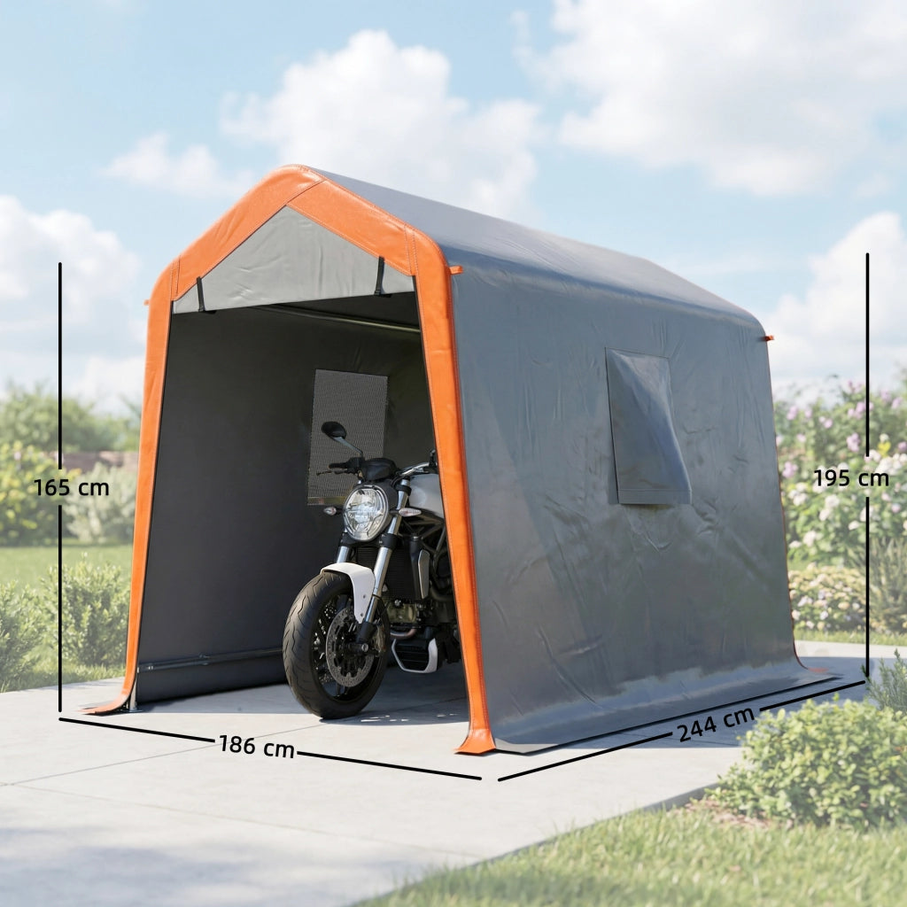 Garage per auto portatile ¨C zephmum ¨C 2.4x1.8 m, grigio chiaro, UPF30+, impermeabile