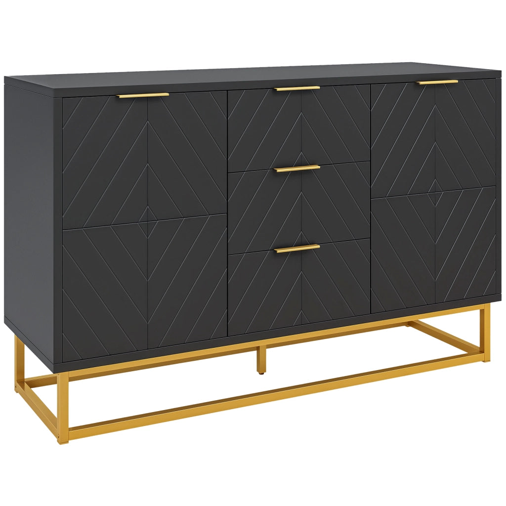 Credenza design ¨C zephmum ¨C nero legno metallo dorato