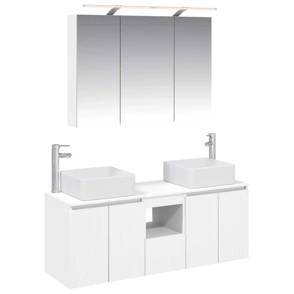 Set di Armadi da Bagno 4 pcs Bianco 100 x 14,5 x 70 cm 3406375