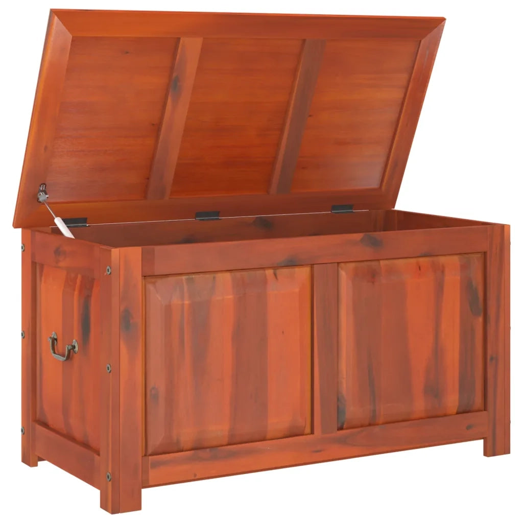 Cassapanca con Coperchio-Baule-Armadietto contenitore Marrone in Legno Massello di Acacia 379397