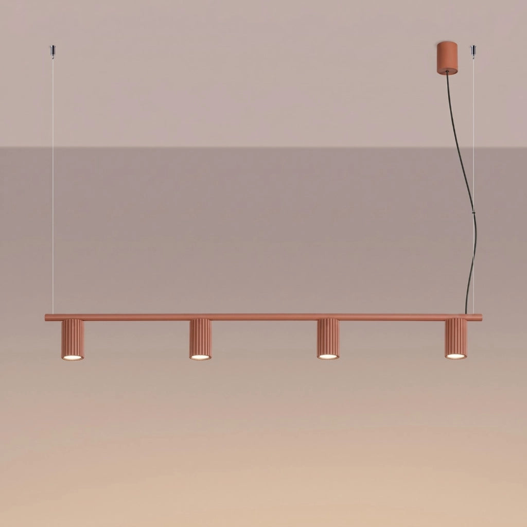 Lampadario KARBON 4 ocra rossa