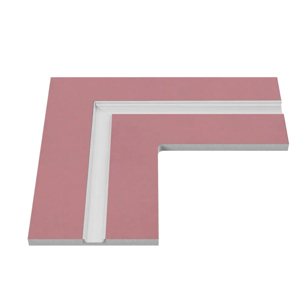 Cartongesso con profilo in alluminio integrato "L" ignifugo