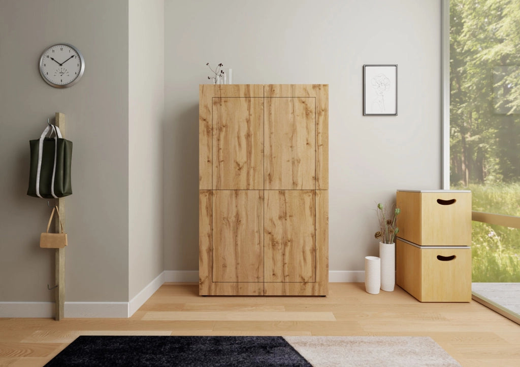 Credenza alta 4 ante 100x35x165 cm Elios quercia natura