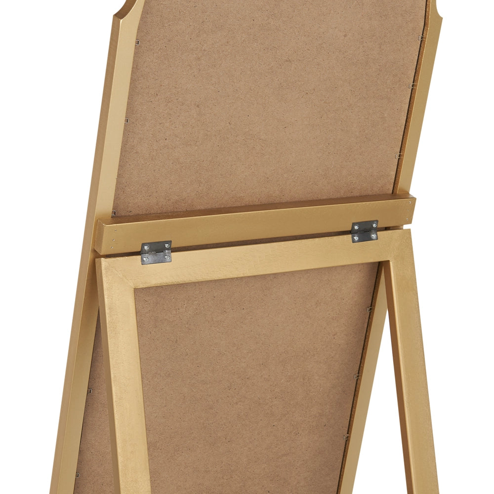 Specchio da terra in vetro MDF oro 40 x 150 cm con supporto cornice decorativa design moderno