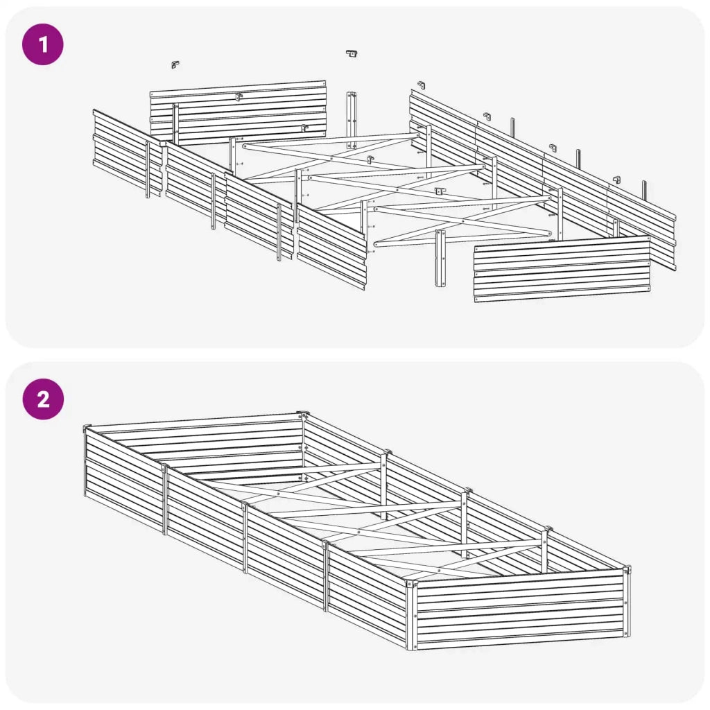 Letto rialzato da giardino Marrone legno 320 x 80 x 24 cm 8006493