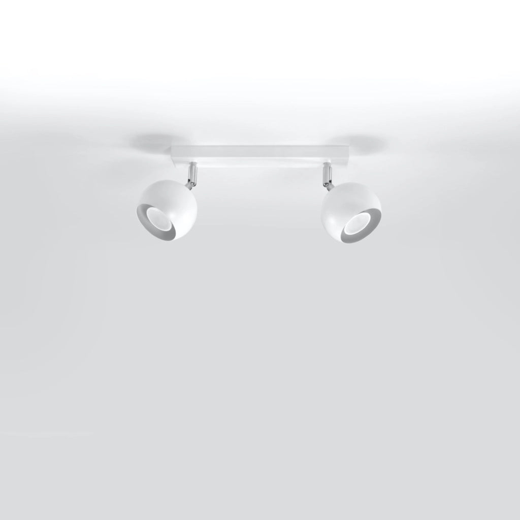 Plafoniera Fokumo 2 faretti su barra bianco/cromo GU10 Pure Lume