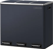 Contenitore per rifiuti - Contenitore per residui di cucina - Sistema di separazione dei rifiuti - 3 x 18L - Contenitore per rifiuti a pedana - Con 3 compartimenti - Grigio